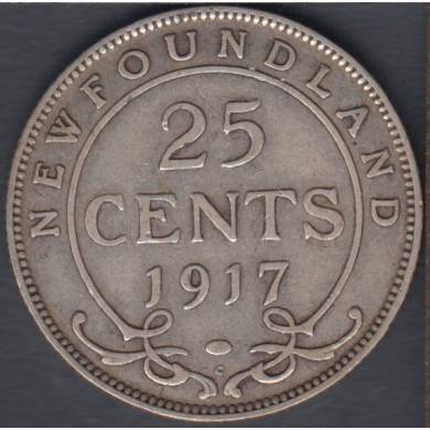 1917 C - Fine - 25 Cents - Terre Neuve