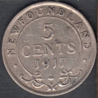 1917 C - F/VF - 5 Cents - Newfoundland