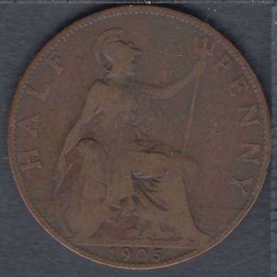 1905 - Half Penny - Erafflure - Grande Bretagne