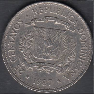 1987 - 25 Centavos - Dominican Republic