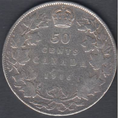 1916 - VG - Cleaned - Canada 50 Cents