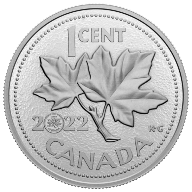 2022 - 1 Cent - Pièce de 5 oz en argent pur – 10e anniversaire de la dernière pièce de un cent