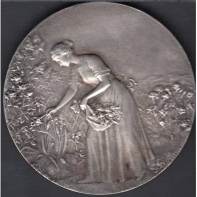 Rare Art Nouveau Medal in Bronze by Pierre Lenoir & Bijouterie Arthus Bertrand