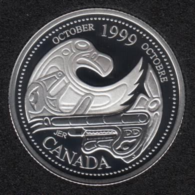 1999 - #910 Proof - Silver - Octobre - Canada 25 Cents
