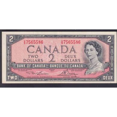 1954 $2 Dollars - AU/UNC - Lawson Bouey - Prefix V/G