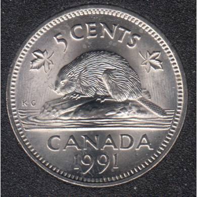 1991 - B.Unc - Canada 5 Cents