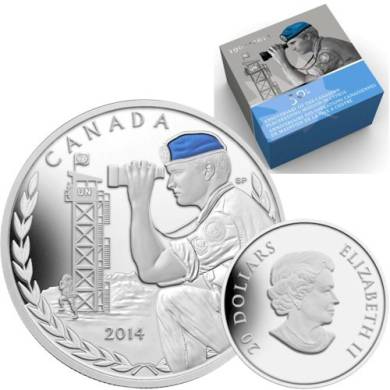 2014 - $20 - 1 oz. Fine Silver Coin - 50th Anniversary of Canadian Peacekeeping in Cyprus