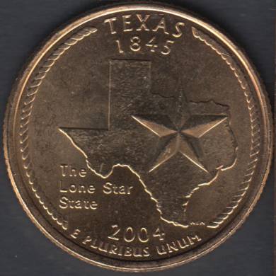 2004 D - Texas - Plaqué Or - 25 Cents