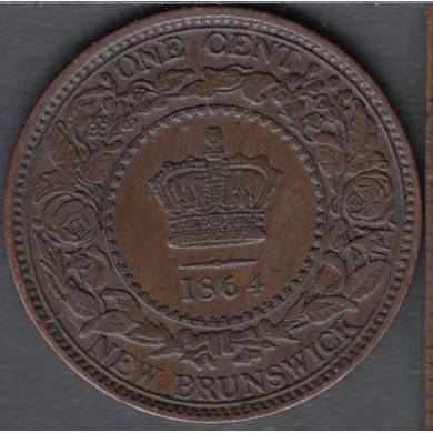 1864 - Small '6' - EF - 1 Cent - Nouveau Brunswick