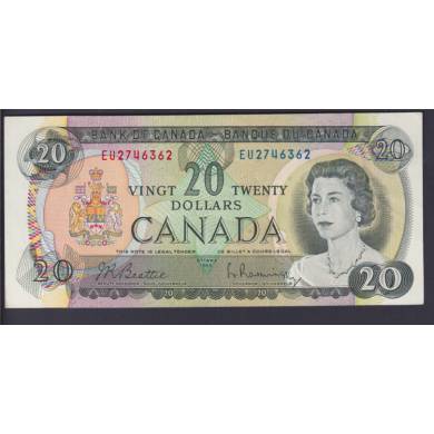 1969 $20 Dollars - AU/UNC - Beattie Rasminsky - Prefix EU