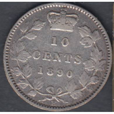 1890 H - VF - Canada 10 Cents