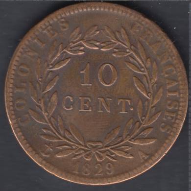 1829 A - 10 Centimes - French Colonies - EF - France