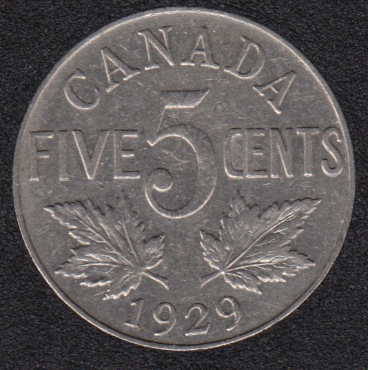 1929 - VF - Canada 5 Cents