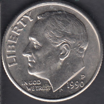 1990 P - Roosevelt - 10 Cents