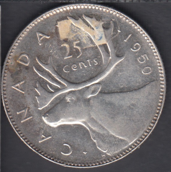 1950 - EF/AU - Glue - Canada 25 Cents