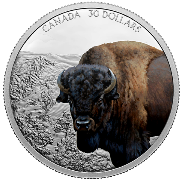 2021 - $30 - 2 oz. Pure Silver Coin - Imposing Icons Series: Bison