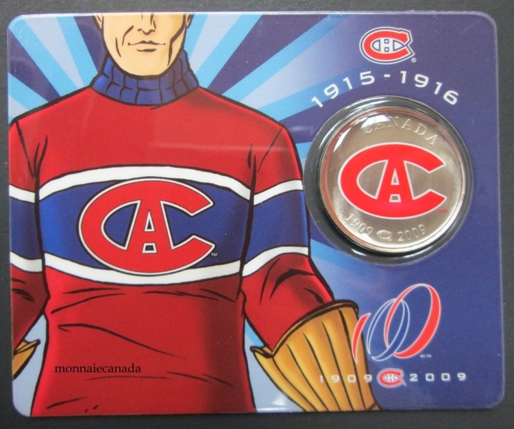 2009 - 50 Cents Canadiens 1915-1916 Chandail & Logo
