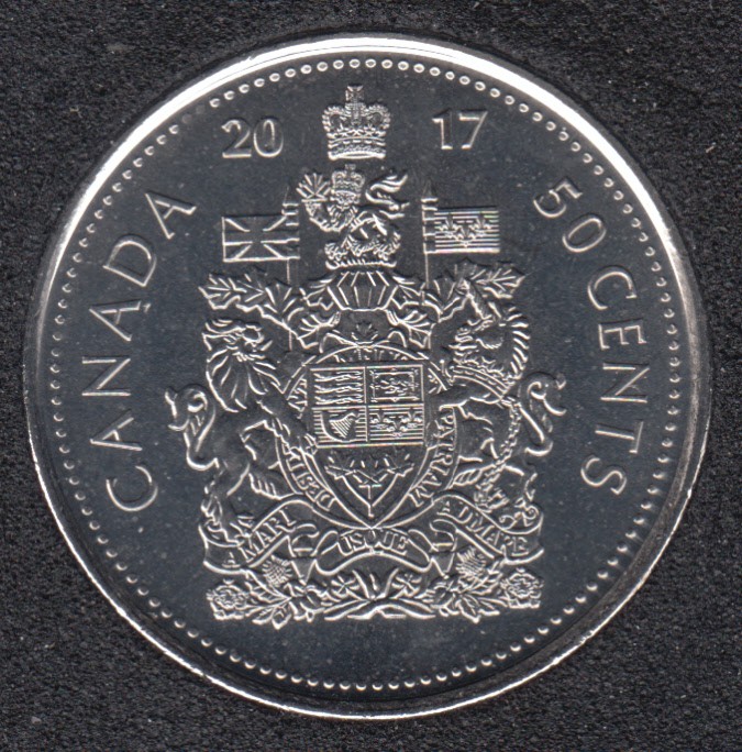 CANADA 2017 50 CENTS COIN UNC Coat of Arms of Canada From mint roll 