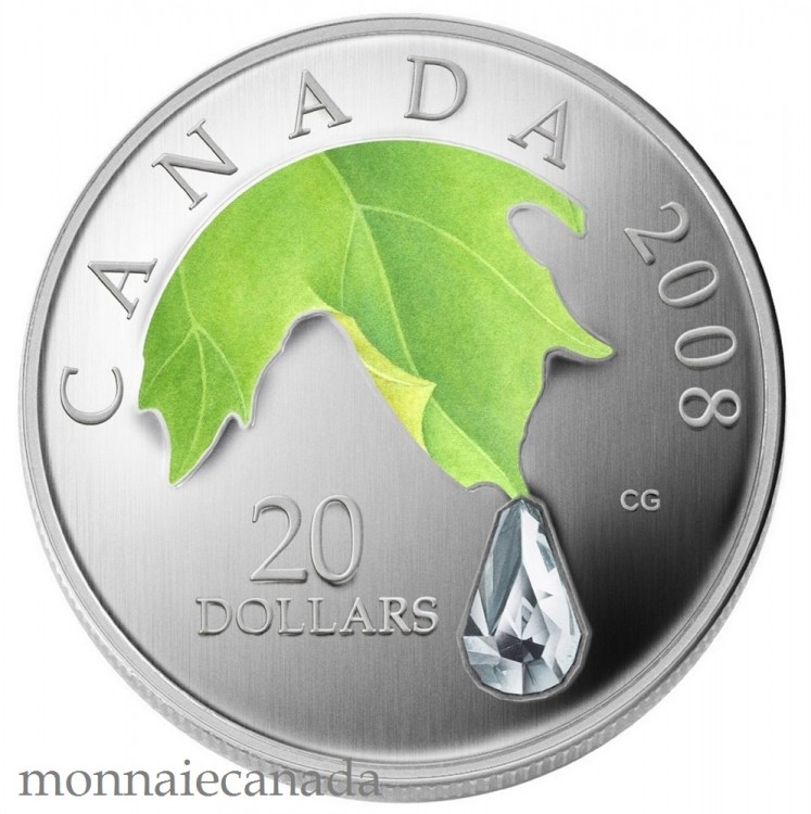 2008 - $20 Fine silver Crystal Raindrop - TAX Exempt