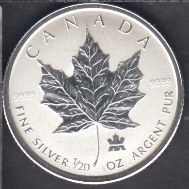 2004 Canada $1 Dollar - 1/20 oz Silver Maple Leaf - Privy Mark