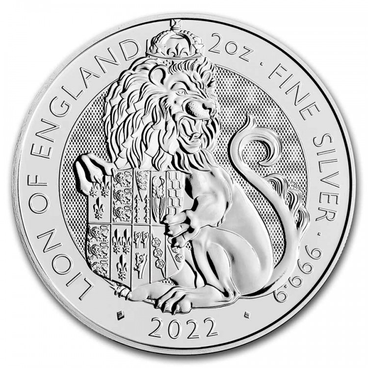 2022 - 5 Pounds Royal Mint - 2 Oz Fine Silver - The Tudor Beasts - Lion of England - CALL TO ORDER
