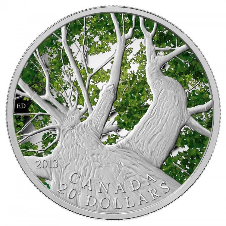 2013 - 1 oz Fine Silver Coin - Canadian Maple Canopy (Spring) $20.00