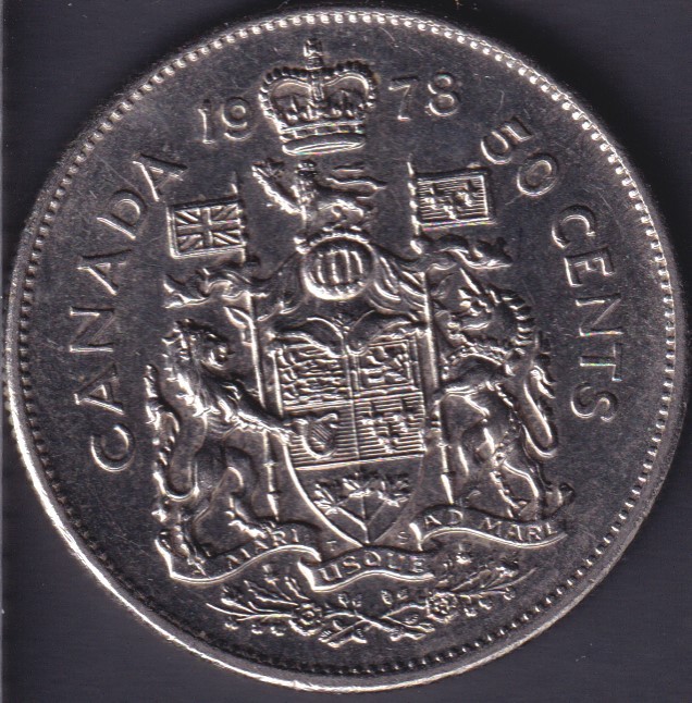 1978 - Circulated - Square Jewels - Canada 50 Cents