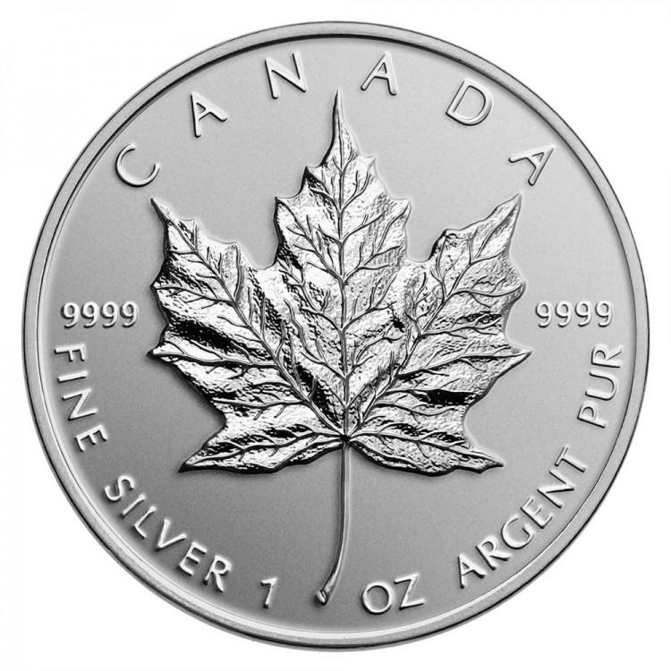 2014 - $5 - 1 oz. Fine Silver Coin - Maple Leaf Replica