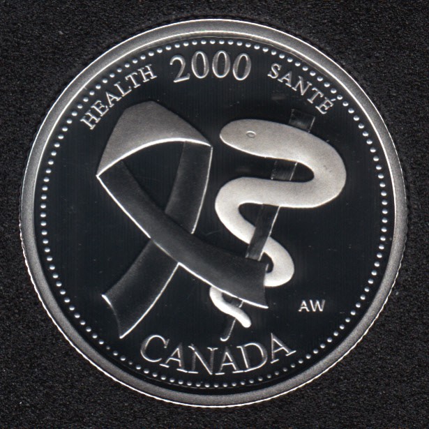 2000 - #4 Proof - Silver - Health - Canada 25 Cents