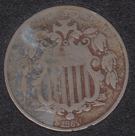 1867 - Shield - Without Rays - 5 Cents