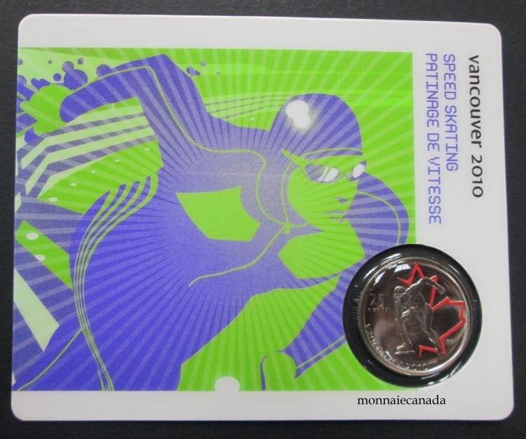 2010 - 25 cents - Vancouver – Speed Skating 25-Cent Circulation Sport Cards