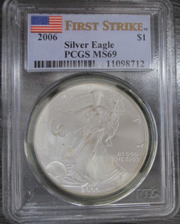 USA 2006 $1 Dollar American Eagle Fine Silver .999 - PCGS MS 69 - First Strike