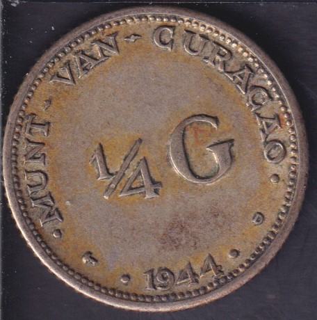 1944 D - Fine - 1/4 Gulden - Curacao