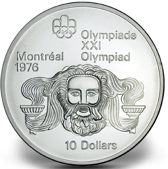 1976 - #05 (1974) - $10 - Pièce en argent sterling, Jeux olympiques d'été à Montréal, Zeus