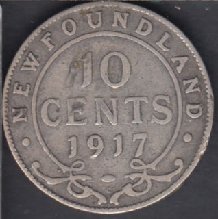 Terre Neuve - 1917 C - VG - 10 Cents