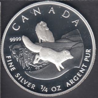 2004 Canada $3 Dollars - 1/4 oz Argent - Renard Arctique