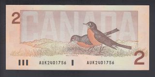 1986 $2 Dollars - AU/UNC - Crow Bouey - Prefix AUK