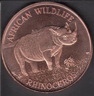 Rhinocéros - 1 oz .999 Cuivre Fin