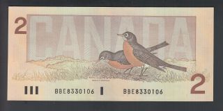 1986 $2 Dollars - UNC - Thiessen Crow - Prefix BBE