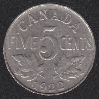 1922 - Near Rim - Canada 5 Cents