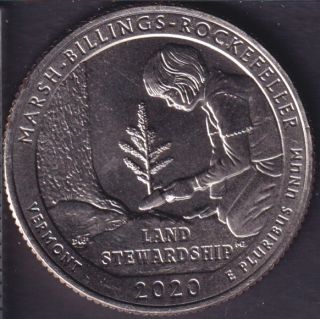 2020 S - B.Unc - Marsh - Billings - Rockefeller - 25 Cents