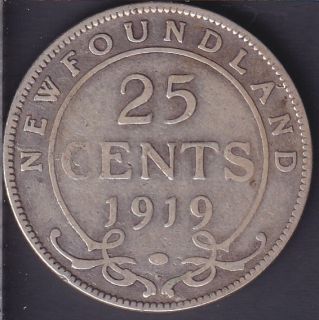 NewFoundland - 1919 C - VG - 25 Cents