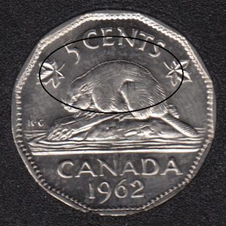 1962 - B.Unc - Castor Double - Canada 5 Cents