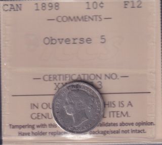 1898 - F12 - Obverse 5 - ICCS - Canada 10 Cents