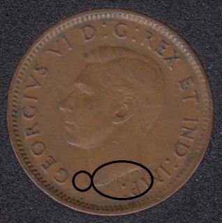 1945 - Dot on Neck & Xtra Metal - Canada Cent