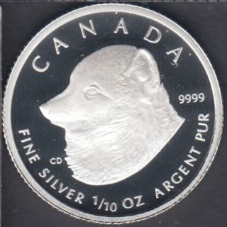 2004 Canada $2 Dollars - 1/10 oz Argent - Renard Arctique