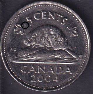 2004 P - Dot 'Leaf Branch' - Canada 5 Cents
