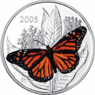 2005 Butterfly Colorized Monarch 50ct Silver