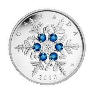 2010 - $20 - Fine Silver Coin - Blue Crystal Snowflake - TAX Exempt