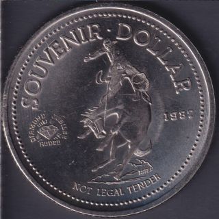 1987 Calgary Stampede - Souvenir Dollar - 33mm